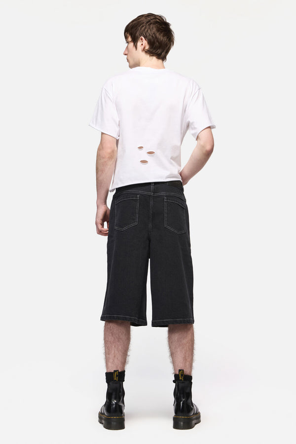 Dangerfield - DenimDistressedUniWideLegJorts - black