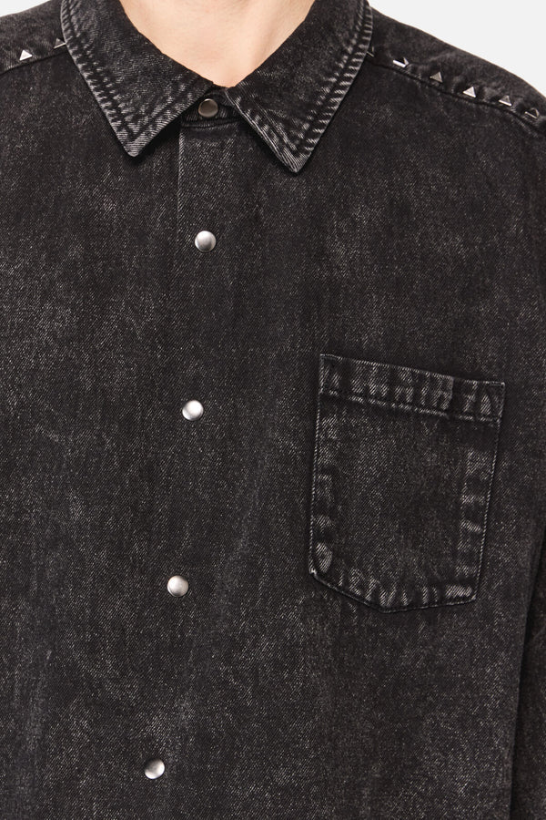 Dangerfield - Lawless Stud LS Shirt - black