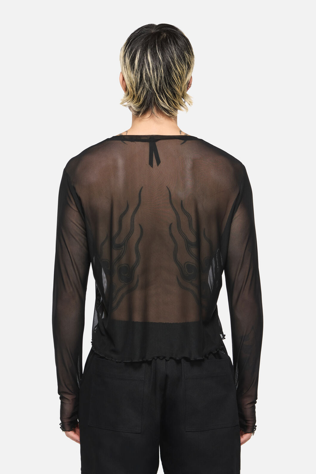 Dangerfield - Batz Cropped Mesh Top - black