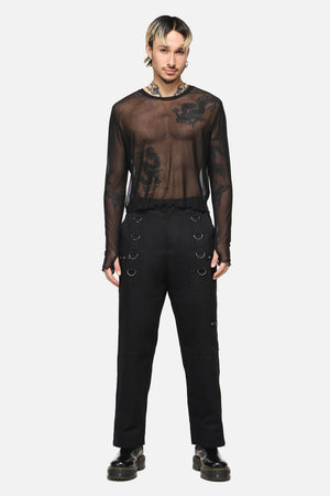 Dangerfield - Batz Cropped Mesh Top - black