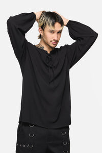 Dangerfield - Buccaneer Punk Frill Shirt - black