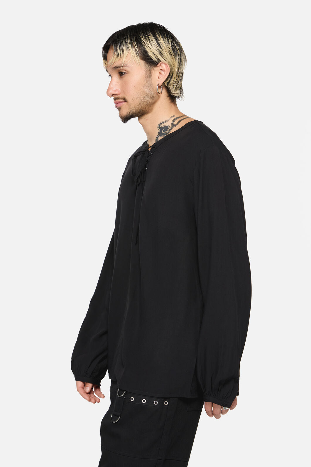 Dangerfield - Buccaneer Punk Frill Shirt - black