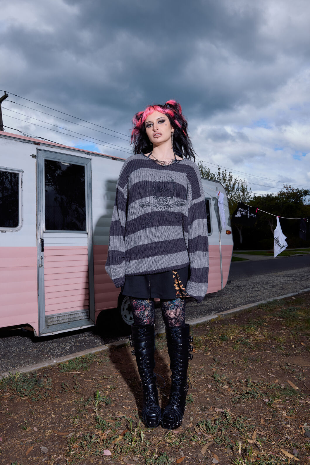 Dangerfield - Piracy Punk Knit Jumper - grey