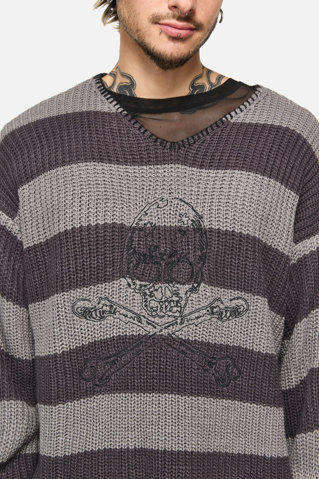 Dangerfield - Piracy Punk Knit Jumper - grey