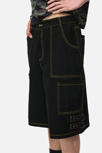 Dangerfield - Signals Goth Trim Cargo Short - black