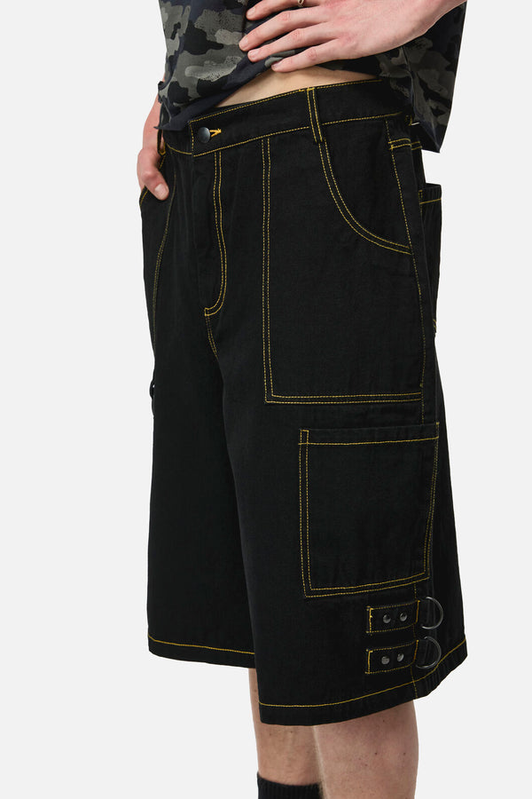Dangerfield - Signals Goth Trim Cargo Short - black