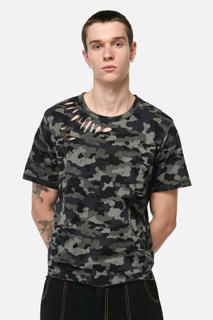 Dangerfield - Disruptive Camo Grunge Tee - grey