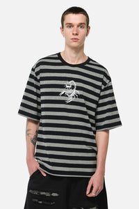 Dangerfield - Sting Off Stripe Tee - grey-black