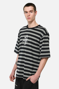 Dangerfield - Sting Off Stripe Tee - grey-black