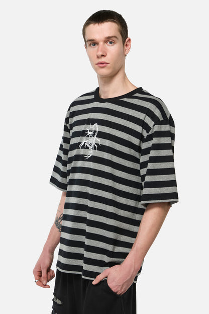 Dangerfield - Sting Off Stripe Tee - grey-black