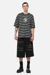 Dangerfield - Sting Off Stripe Tee - grey-black