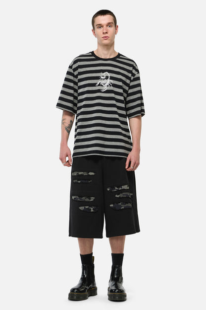 Dangerfield - Sting Off Stripe Tee - grey-black