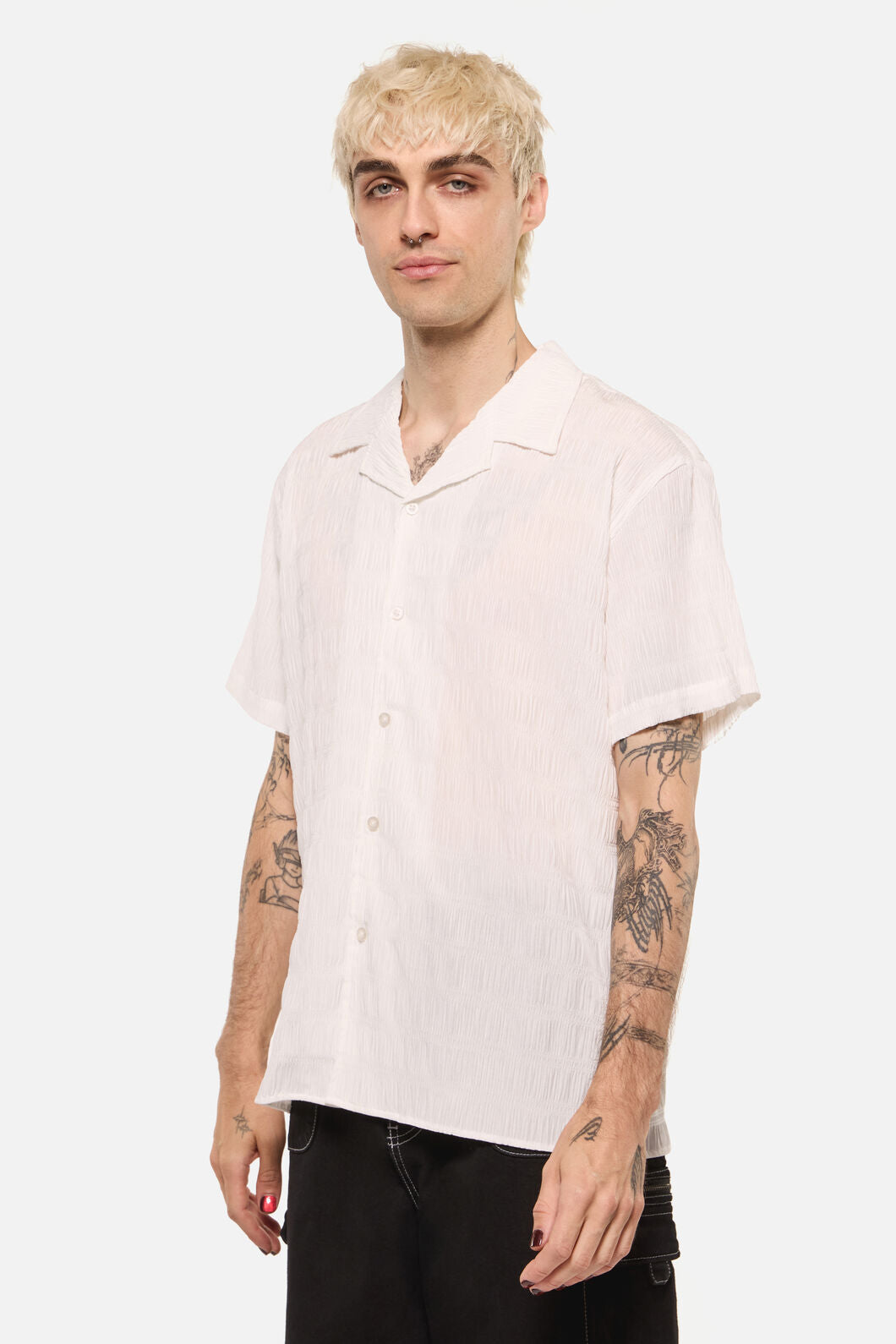 Dangerfield - Pond Stripe Unisex Shirt - white