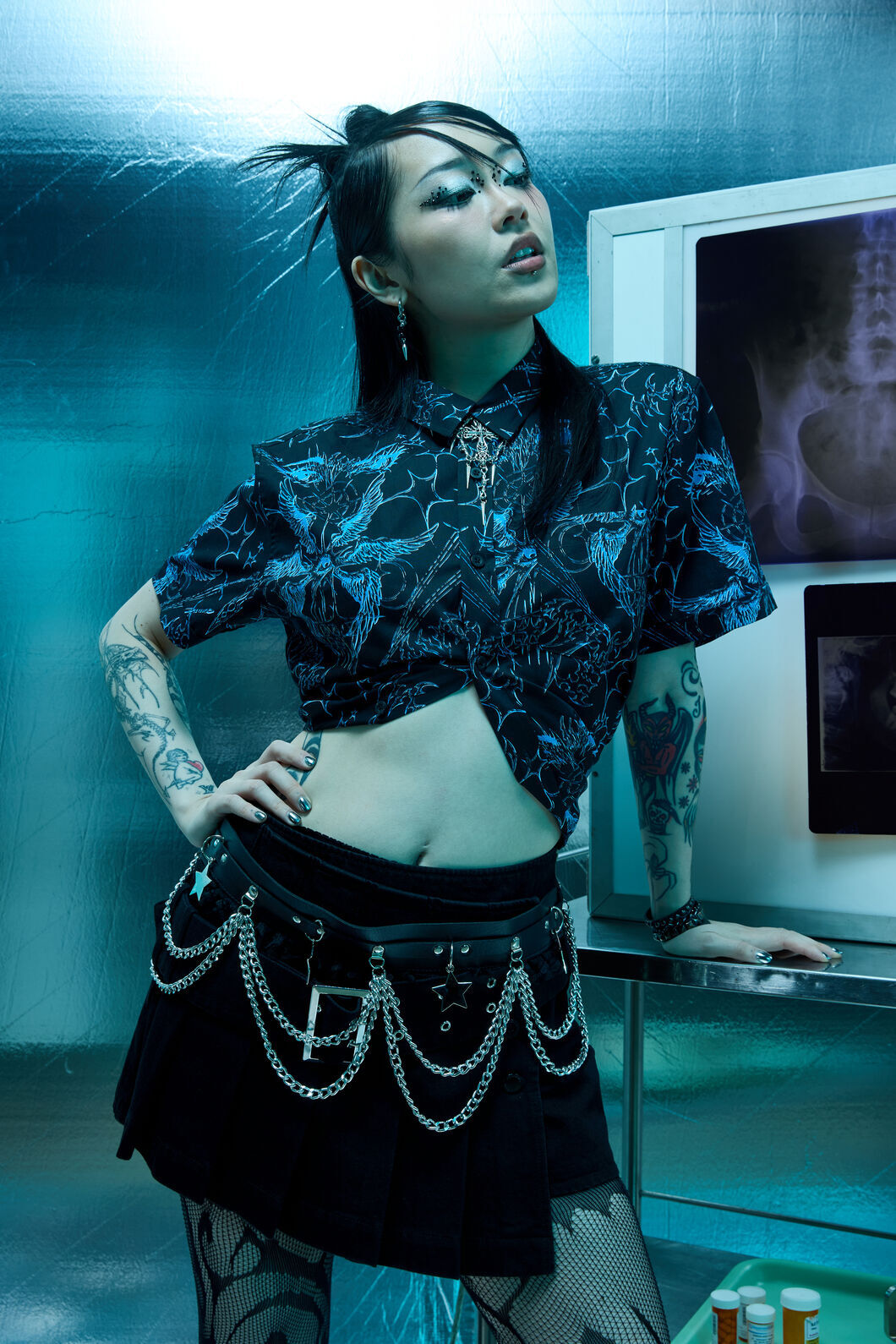 Dangerfield - Heathen Goth Print Shirt - black