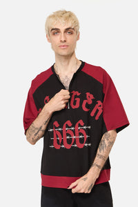 Dangerfield - Danger Sporty Goth Top - black-red