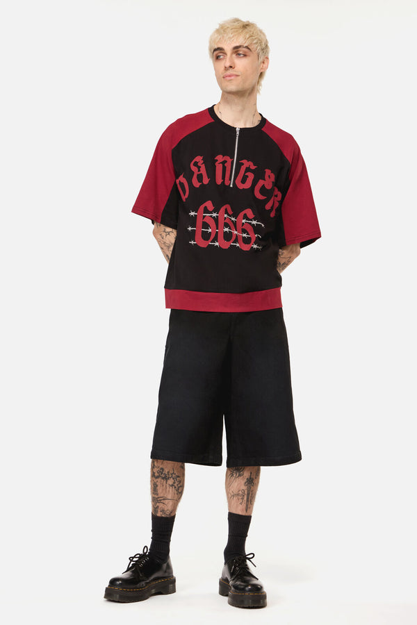 Dangerfield - Danger Sporty Goth Top - black-red