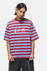 Dangerfield - Alchemy Stripe Tee - blue-red