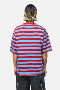 Dangerfield - Alchemy Stripe Tee - blue-red