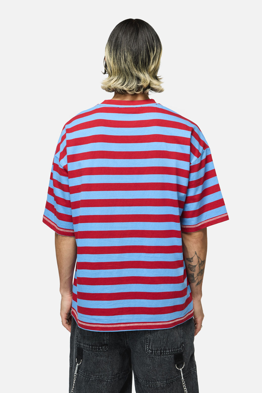 Dangerfield - Alchemy Stripe Tee - blue-red