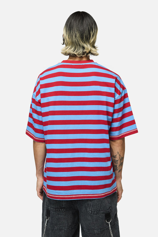 Dangerfield - Alchemy Stripe Tee - blue-red