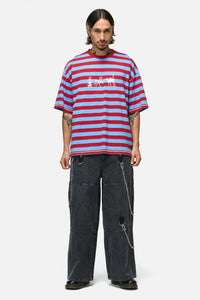 Dangerfield - Alchemy Stripe Tee - blue-red