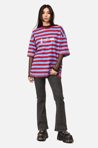 Dangerfield - Alchemy Stripe Tee - blue-red