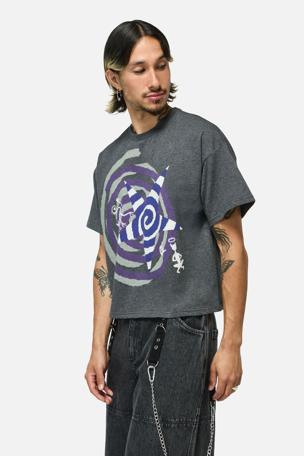 Dangerfield - Spiralling Boxy Tee - grey