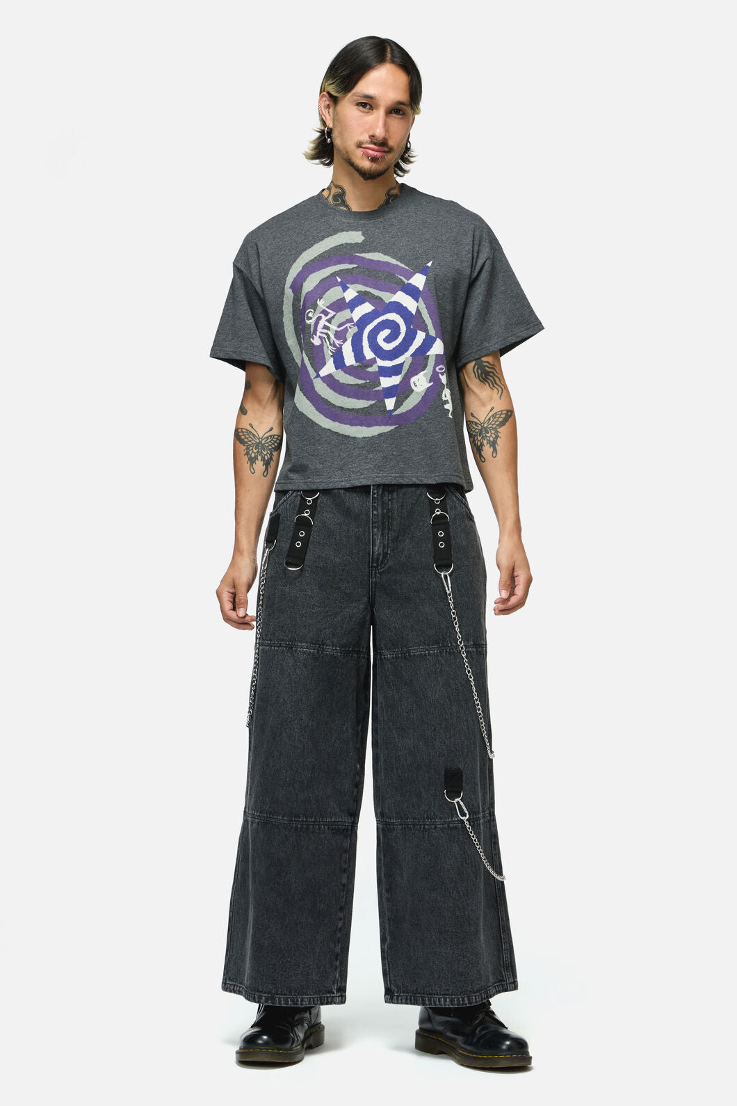 Dangerfield - Spiralling Boxy Tee - grey