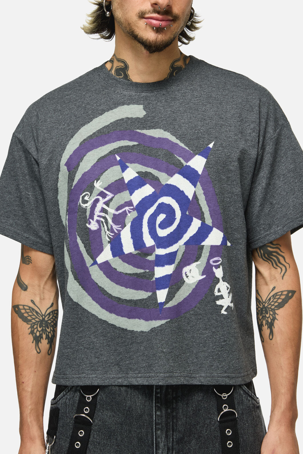 Dangerfield - Spiralling Boxy Tee - grey