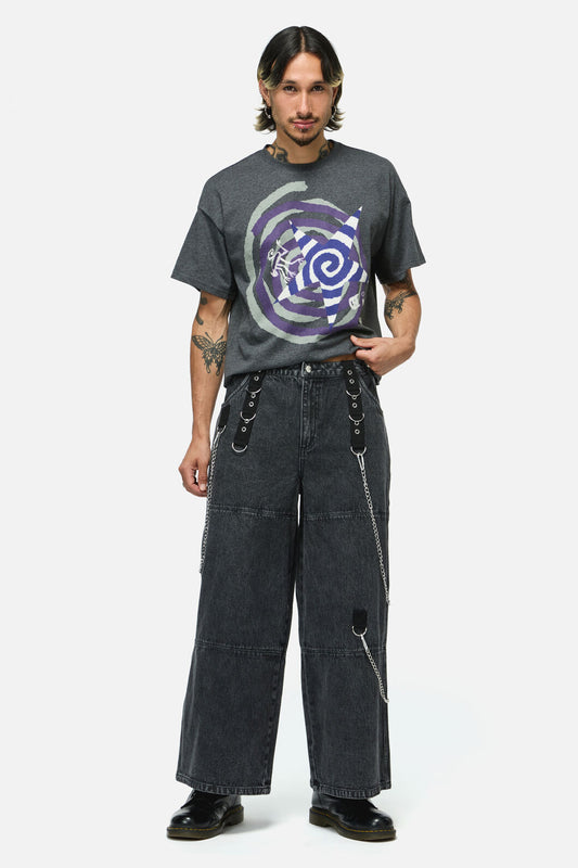 Dangerfield - Whirl Denim Wide Leg Cargo - black