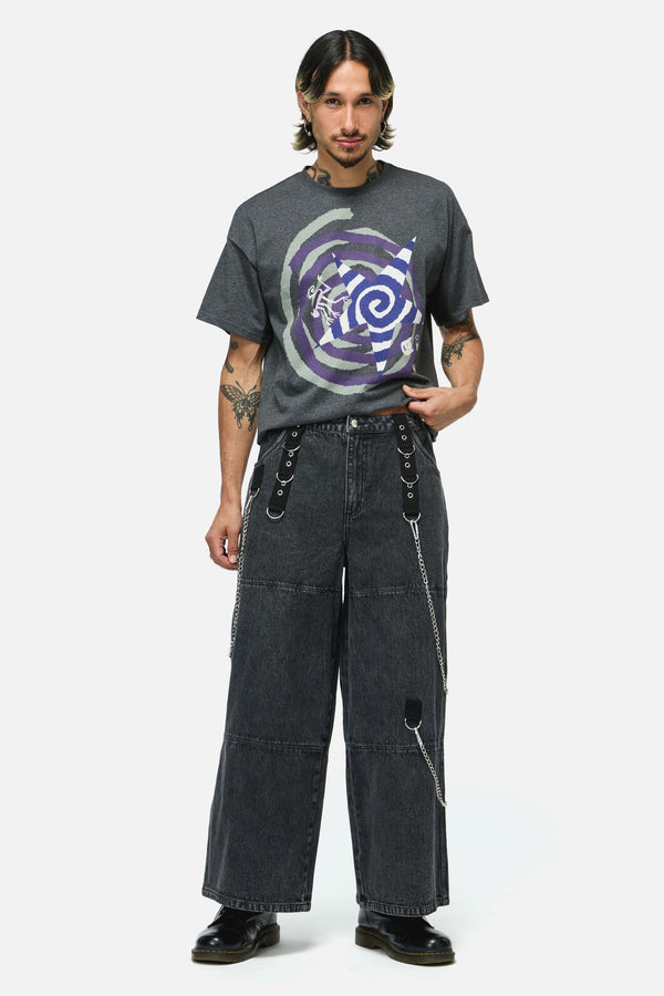 Dangerfield - Whirl Denim Wide Leg Cargo - black