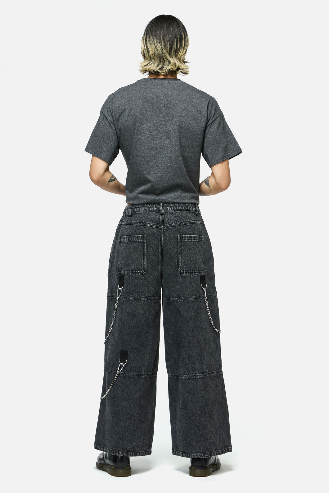 Dangerfield - Whirl Denim Wide Leg Cargo - black