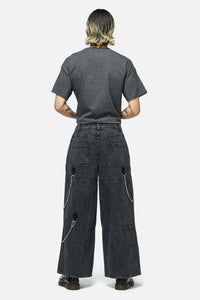 Dangerfield - Whirl Denim Wide Leg Cargo - black