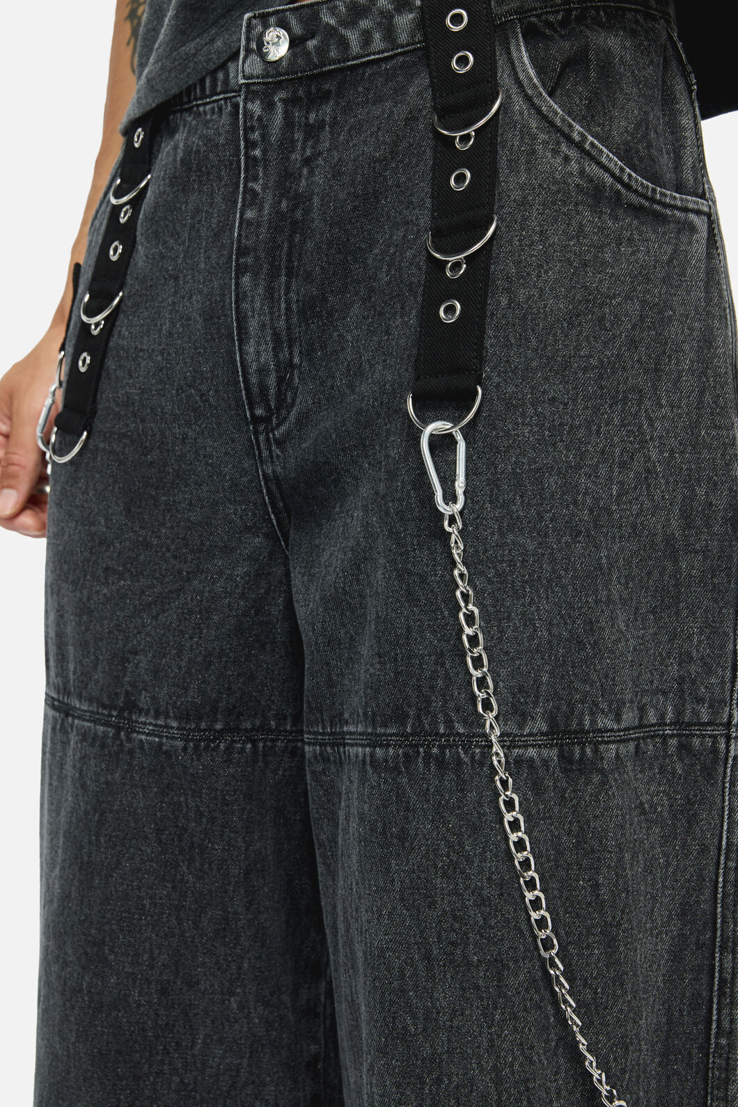 Dangerfield - Whirl Denim Wide Leg Cargo - black