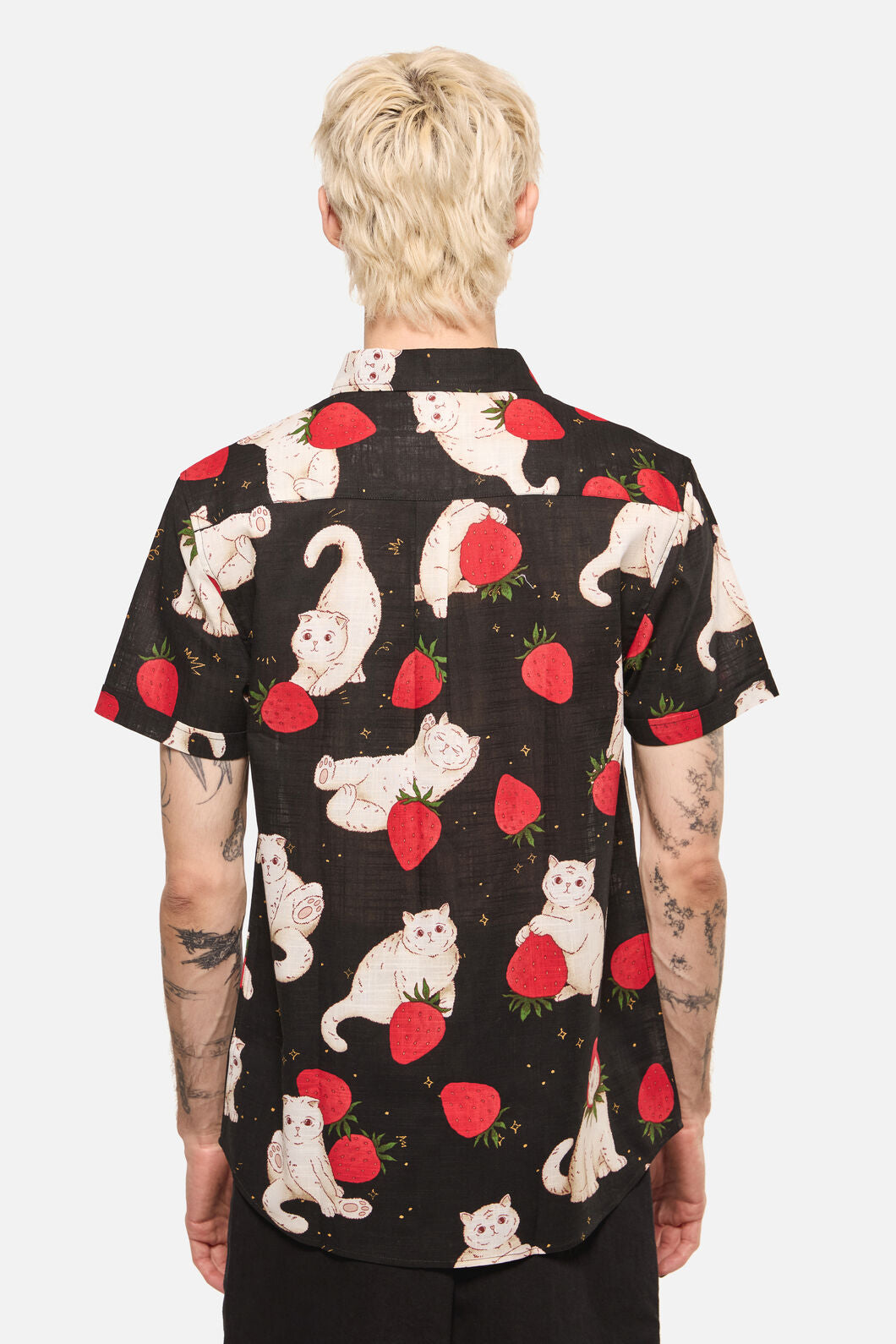 Dangerfield - Strawberry Cats SS Shirt - black