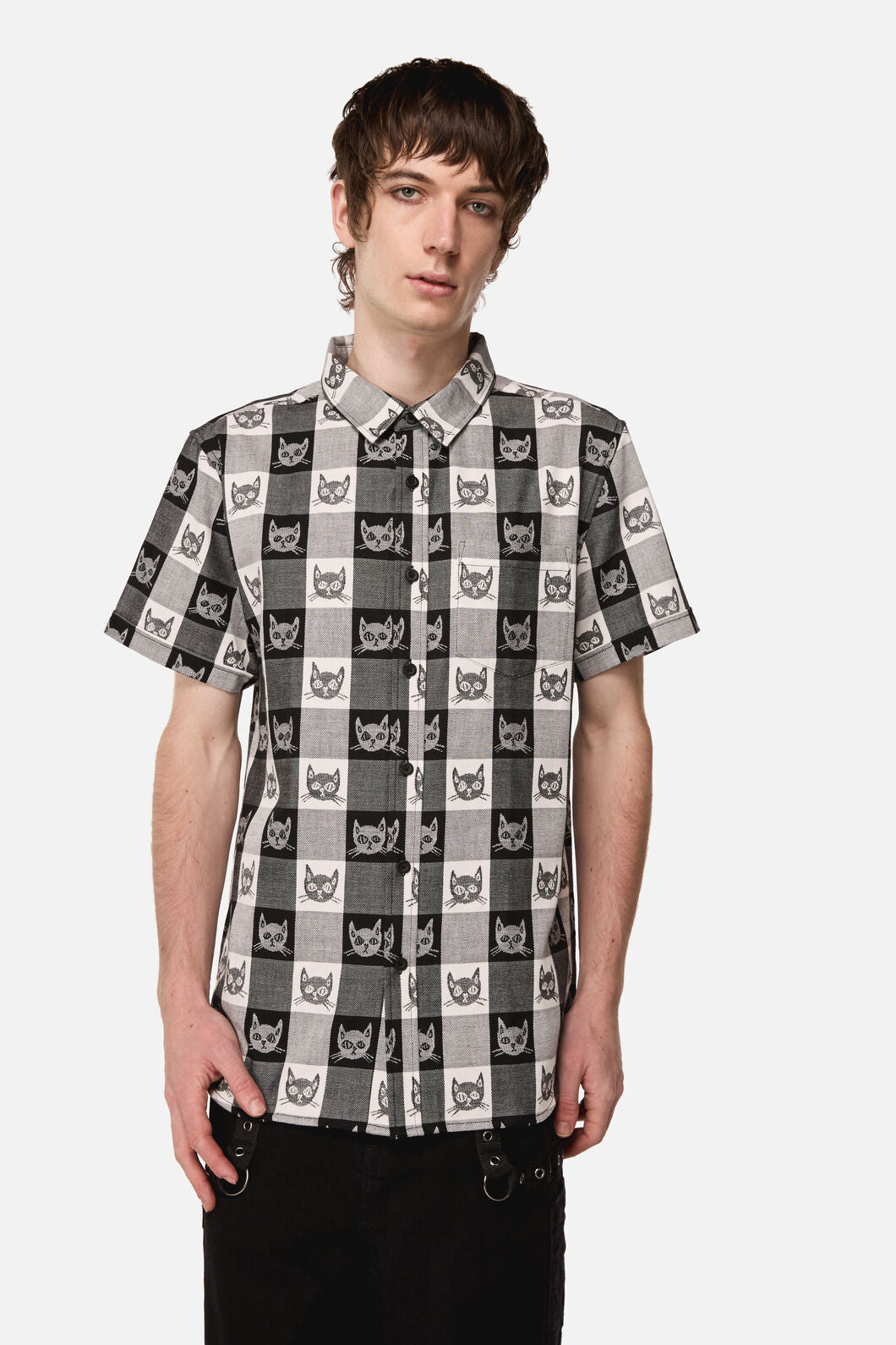 Dangerfield - Atomic Cat Shirt - black-white