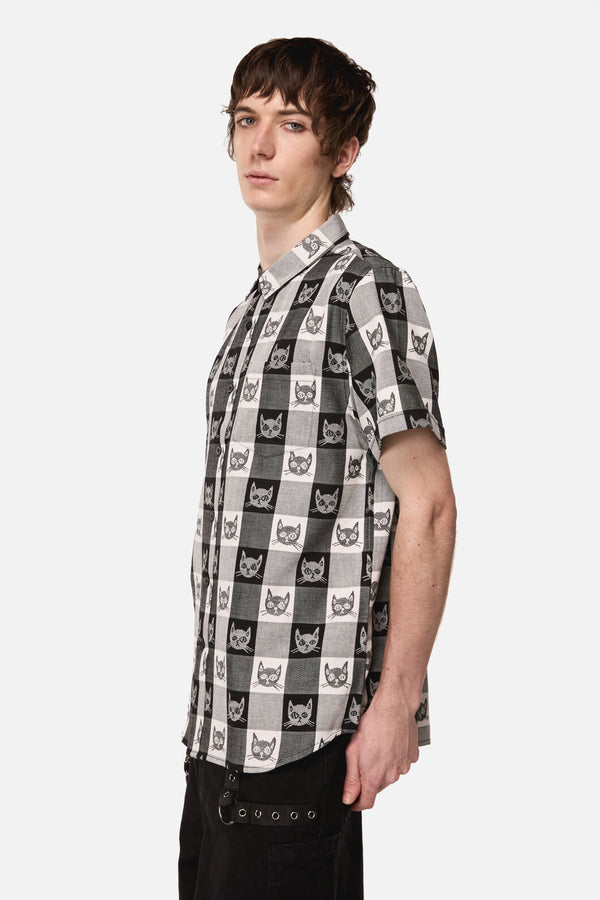 Dangerfield - Atomic Cat Shirt - black-white