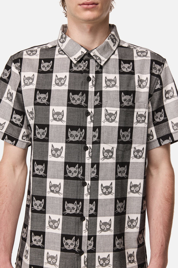 Dangerfield - Atomic Cat Shirt - black-white