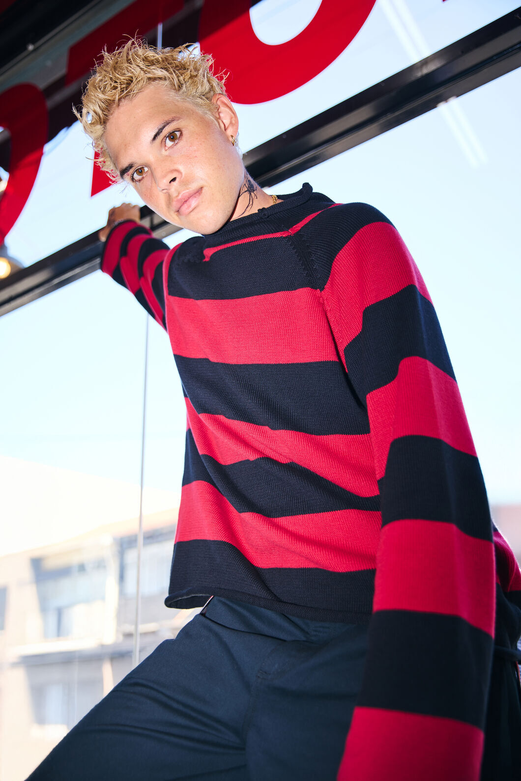 Dangerfield - Jackalope Stripe Knit - black-red