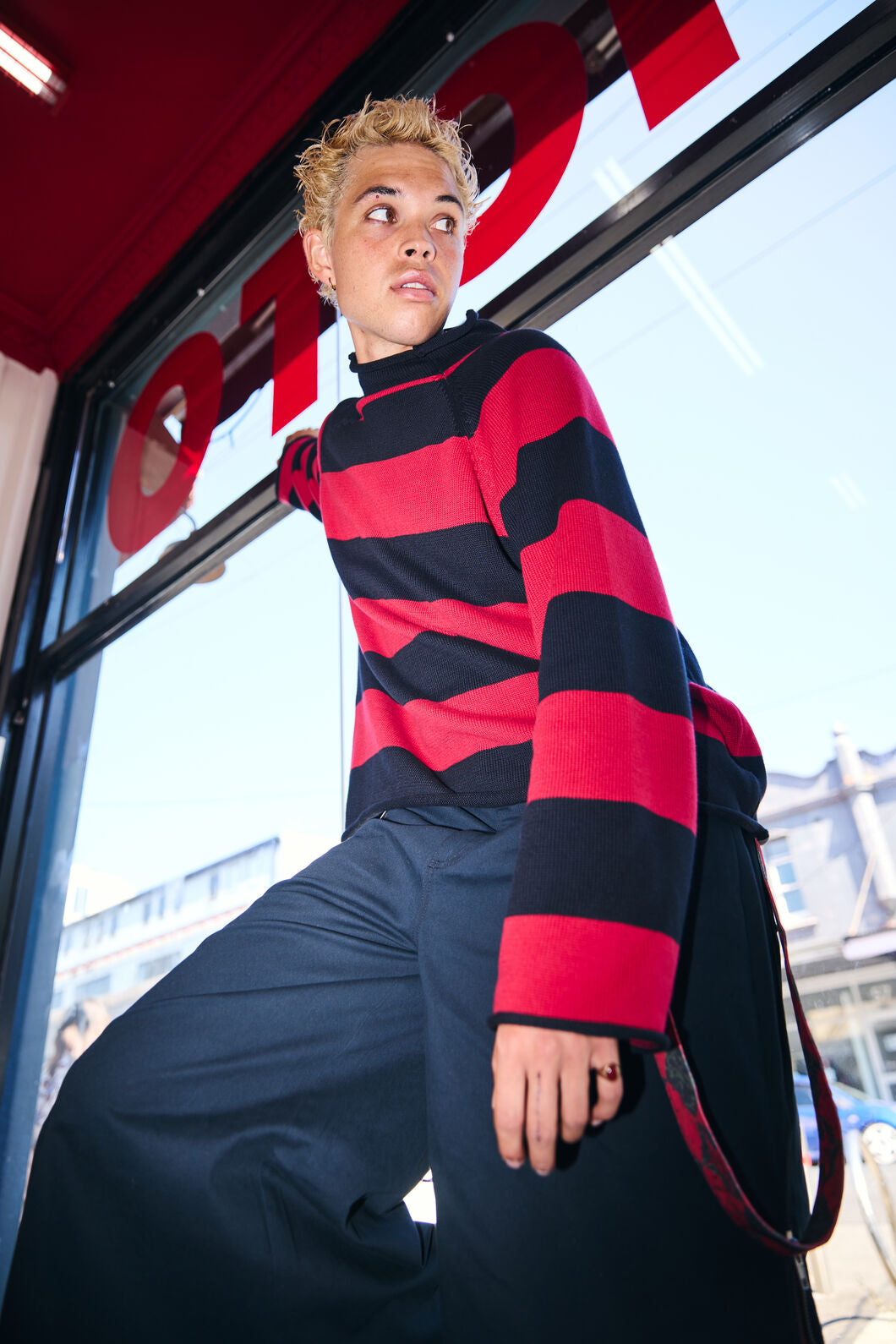 Dangerfield - Jackalope Stripe Knit - black-red