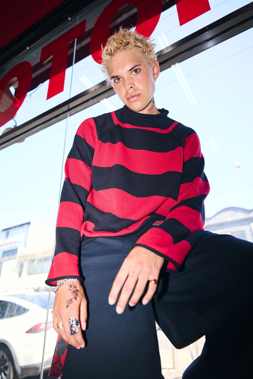 Dangerfield - Jackalope Stripe Knit - black-red