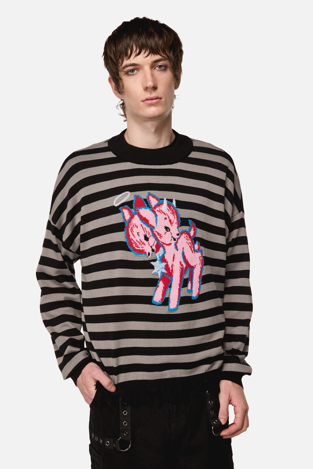 Dangerfield - Creeps Goth Stripe Knit - black