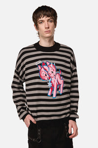 Dangerfield - Creeps Goth Stripe Knit - black