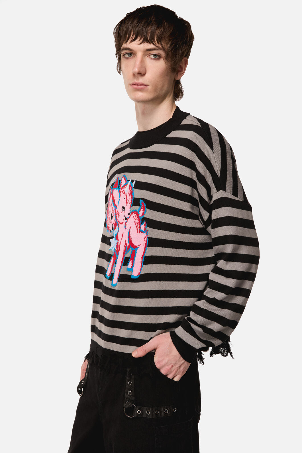 Dangerfield - Creeps Goth Stripe Knit - black
