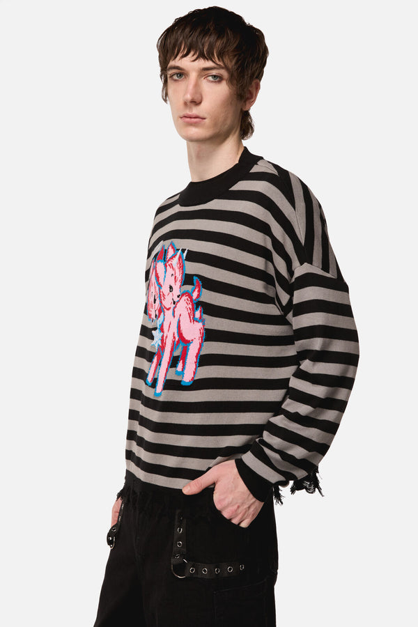 Dangerfield - Creeps Goth Stripe Knit - black