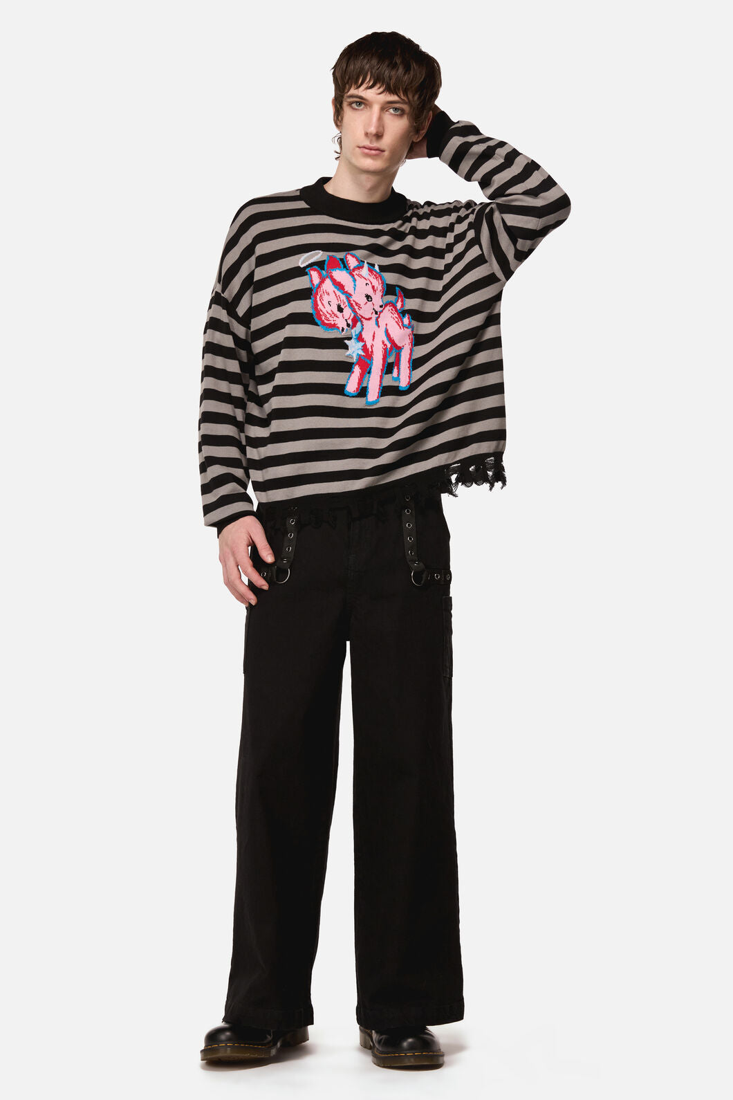 Dangerfield - Creeps Goth Stripe Knit - black