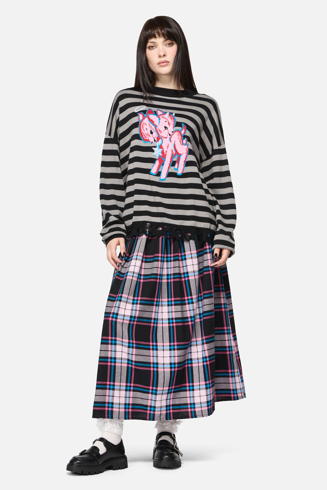 Dangerfield - Creeps Goth Stripe Knit - black