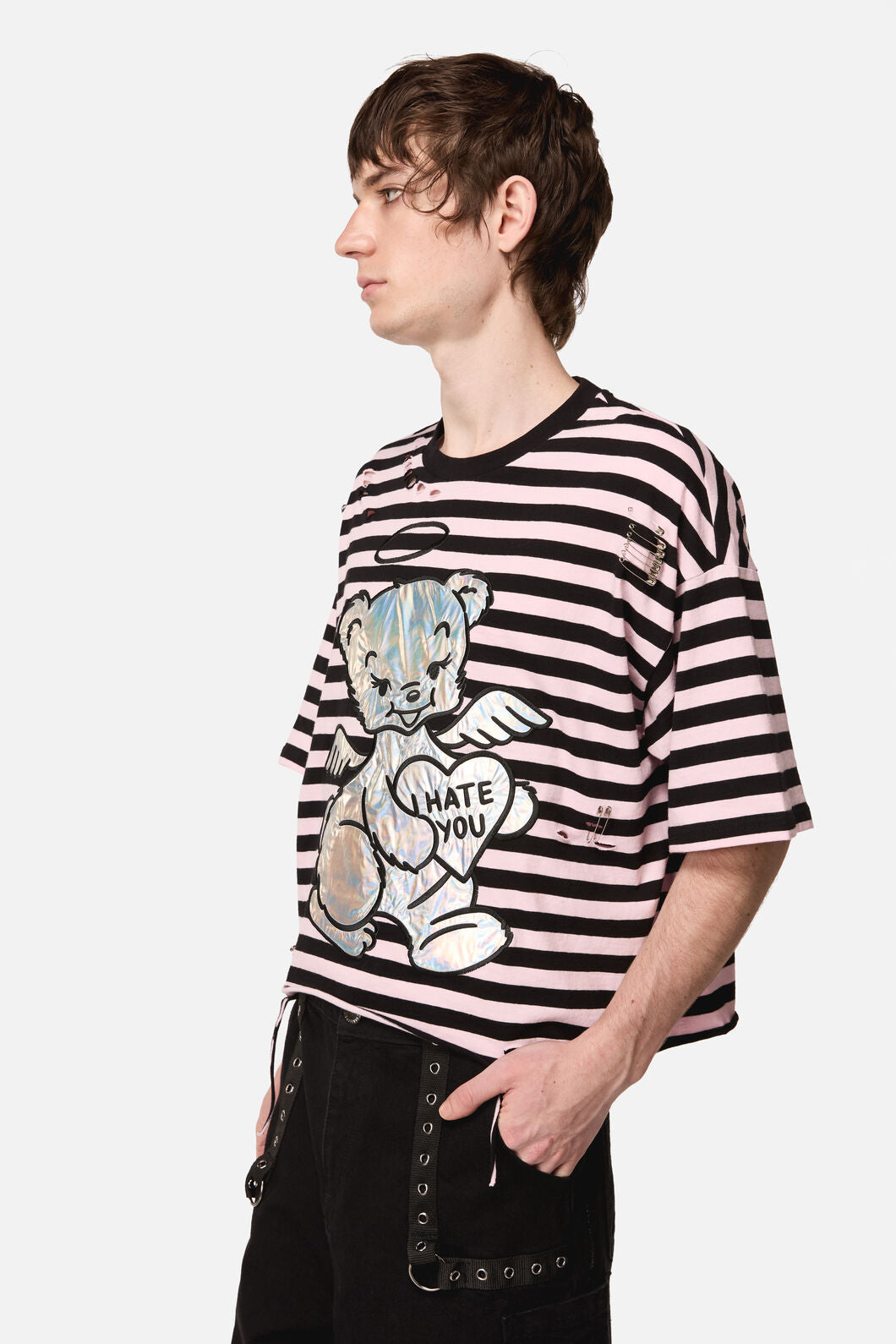 Dangerfield - Hater Distressed Tee - black-pink