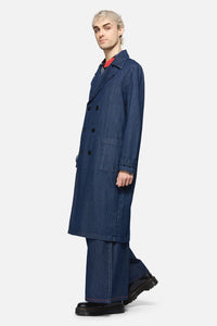 Dangerfield - Anon Pin Stripe Coat - indigo