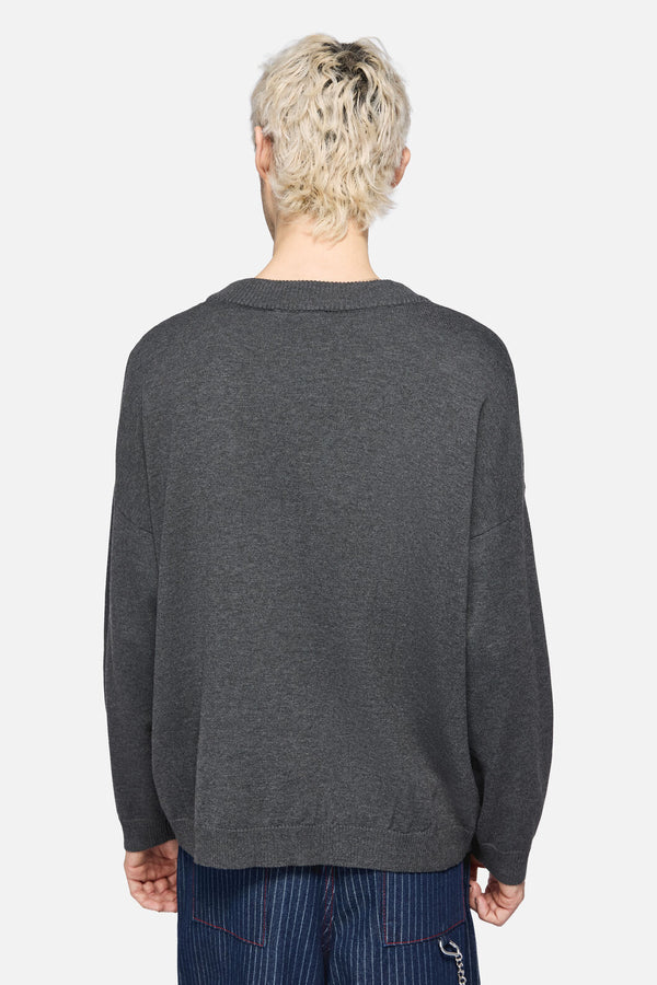 Dangerfield - Tricksters Argyle Cardi - grey